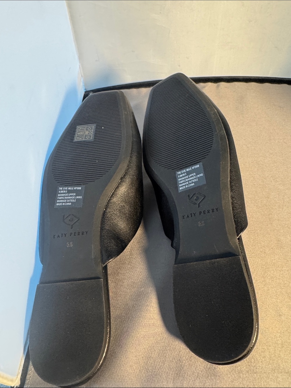 Katy Perry woman’s‎ size 9.5 Black Leather Slip-On Mules - Picture 6 of 7